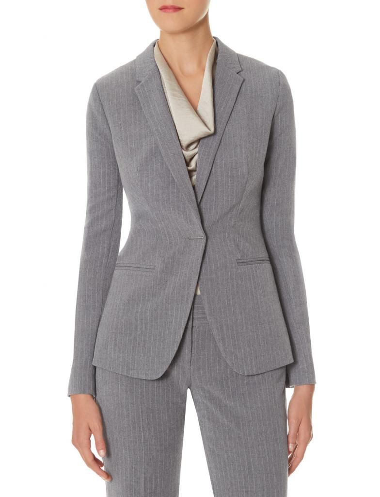 Scandal by Limited Narrow Lapel Pinstriped Jacket