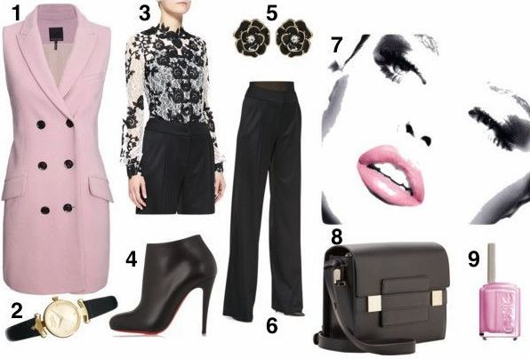 Young professional styling w/ Marissa Webb pink vest and Delvaux purse 
