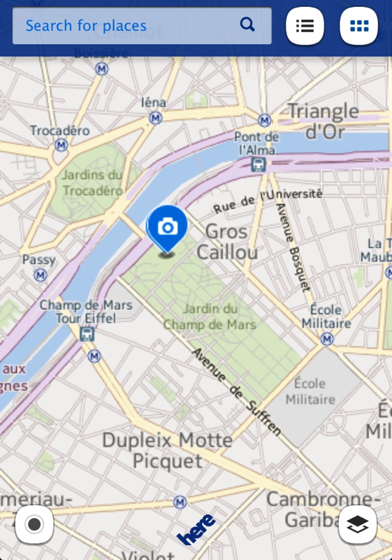 Eiffel Tower Map by HERE