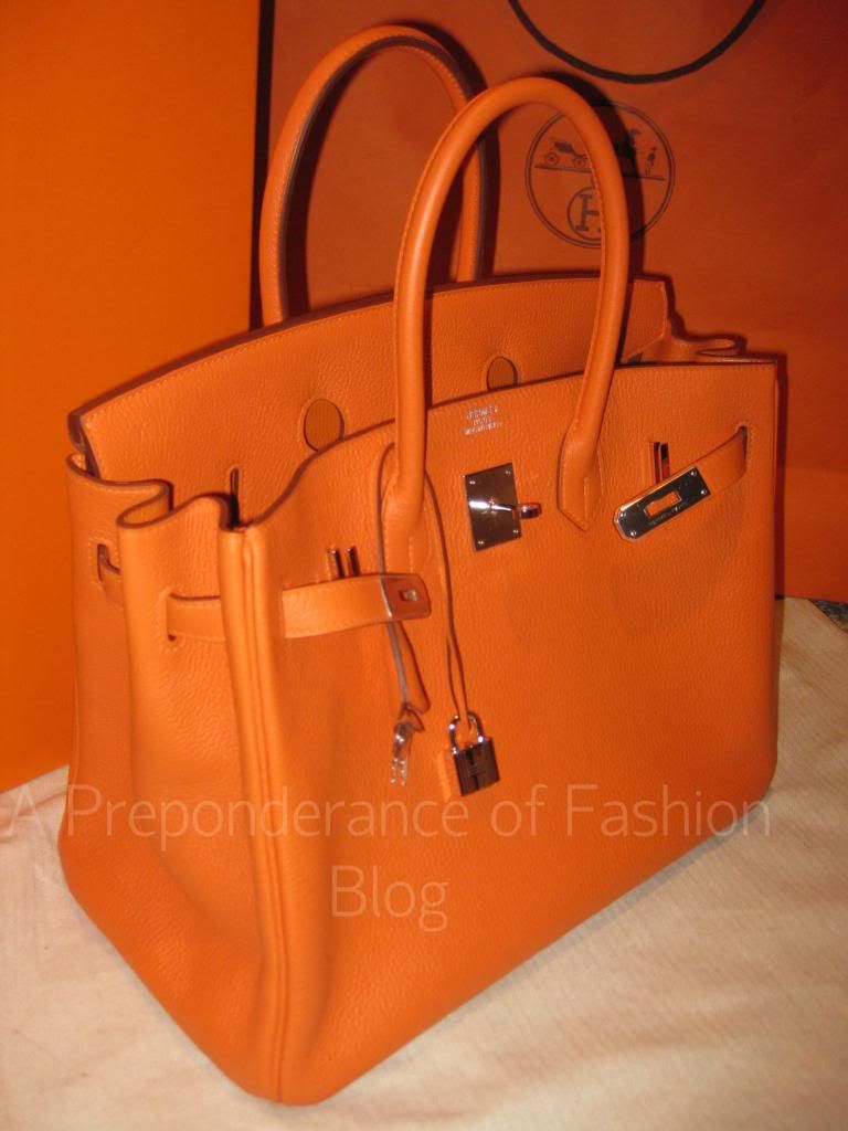 Genuine Hermes 35cm Hermès orange birkin