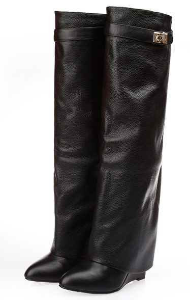 Choies Fashion law knockoff of Givenchy - Leather Knee-High Sheath Boots