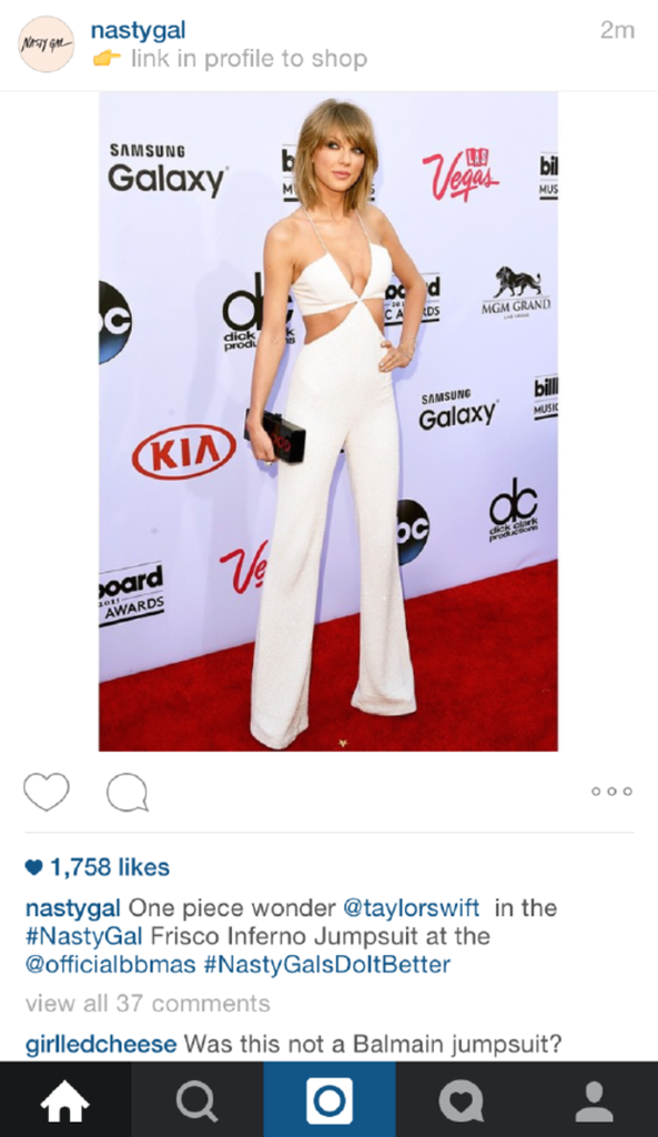 Taylor Swift in Balmain jumpsuit at the 2015 Billboard Music Awards - Fashion Law post