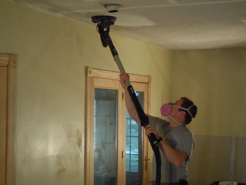 Removing Popcorn Ceiling  Using the Festool Planex Easy to remove