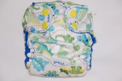 Small Dino pocket cloth diaper