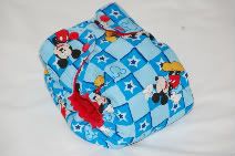 Large Mickey mouse pocket cloth diaper, red
