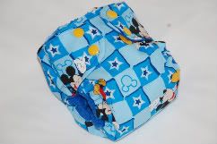 Medium Mickey mouse pocket cloth diaper, blue