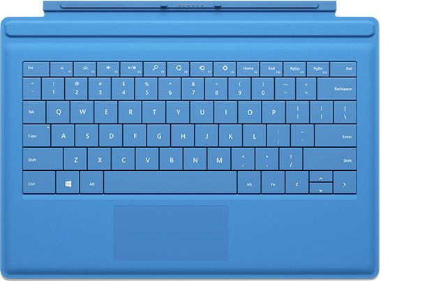 Microsoft Surface Pro Type Cover ( Keyboard ) Cyan for Surface Pro 3 ...